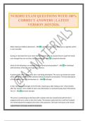 NUR2092 EXAM QUESTIONS WITH 100&percnt; CORRECT ANSWERS &vert; LATEST VERSION 2025&sol;2026&period;