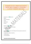 NUR2092 EXAM 1 PREP QUESTIONS WITH 100&percnt; CORRECT ANSWERS &vert; LATEST VERSION 2025&sol;2026&period;