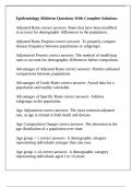 Epidemiology Midterm Questions With Complete Solutions