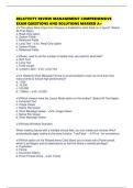 RELATIVITY REVIEW MANAGEMENT COMPREHENSIVE EXAM QUESTIONS AND SOLUTIONS MARKED A&plus;