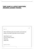 CNMT EXAM &num;1 LATEST QUESTIONS ANSWERS ALREADY PASSED&period;