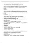 NUR 3100 EXAM 4 QUESTIONS & ANSWERS