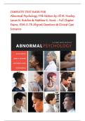 Complete Test Bank for Abnormal Psychology&comma; 17th Edition by Jill M&period; Hooley&comma; James N&period; Butcher & Matthew K&period; Nock &ndash; Full Chapter Exams&comma; DSM-5-TR Aligned Questions & Clinical Case Scenarios