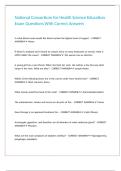 National Consortium for Health Science Education Exam Questions With Correct Answers 
