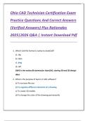 Ohio CAD Technician Certification Exam  Practice Questions And Correct Answers  &lpar;Verified Answers&rpar; Plus Rationales  2025&vert;2026 Q&A &vert; Instant Download Pdf
