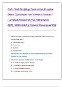 Ohio Civil Drafting Technician Practice  Exam Questions And Correct Answers  &lpar;Verified Answers&rpar; Plus Rationales  2025&vert;2026 Q&A &vert; Instant Download Pdf