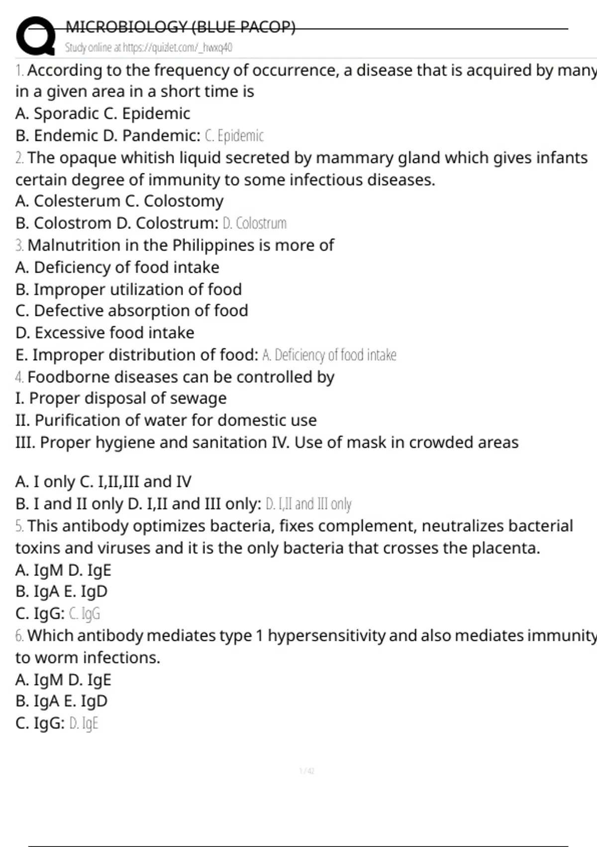 Pacop Profile Collection MICROBIOLOGY (BLUE PACOP) Exam Questions and Answers 100% Pass |Already ...