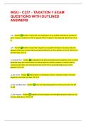 WGU - C237 - TAXATION 1 EXAM QUESTIONS WITH OUTLINED ANSWERS