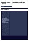 Admin 201 Review &ndash; Questions With Correct Answers
