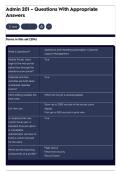 Admin 201 Review &ndash; Questions With Correct Answers