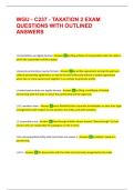 WGU - C237 - TAXATION 2 EXAM QUESTIONS WITH OUTLINED ANSWERS