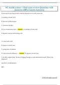 NC health science 1 final exam review Questions with  Answers &lpar;100&percnt; Correct Answers&rpar;