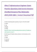 Ohio IT Infrastructure Engineer Exam  Practice Questions And Correct Answers  &lpar;Verified Answers&rpar; Plus Rationales  2025&vert;2026 Q&A &vert; Instant Download Pdf