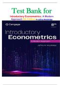 Test Bank for Introductory Econometrics: A Modern Approach 8th Edition by Jeffrey Wooldridge isbn-9780357900161