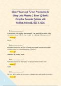 Class V Issue and Turn-In Procedures for Using Units Module&colon; 3 Exam &vert;Q-Bank&vert; Complete Accurate Quizzes with Verified Answers&vert; 2025 &vert; 2026&period;       