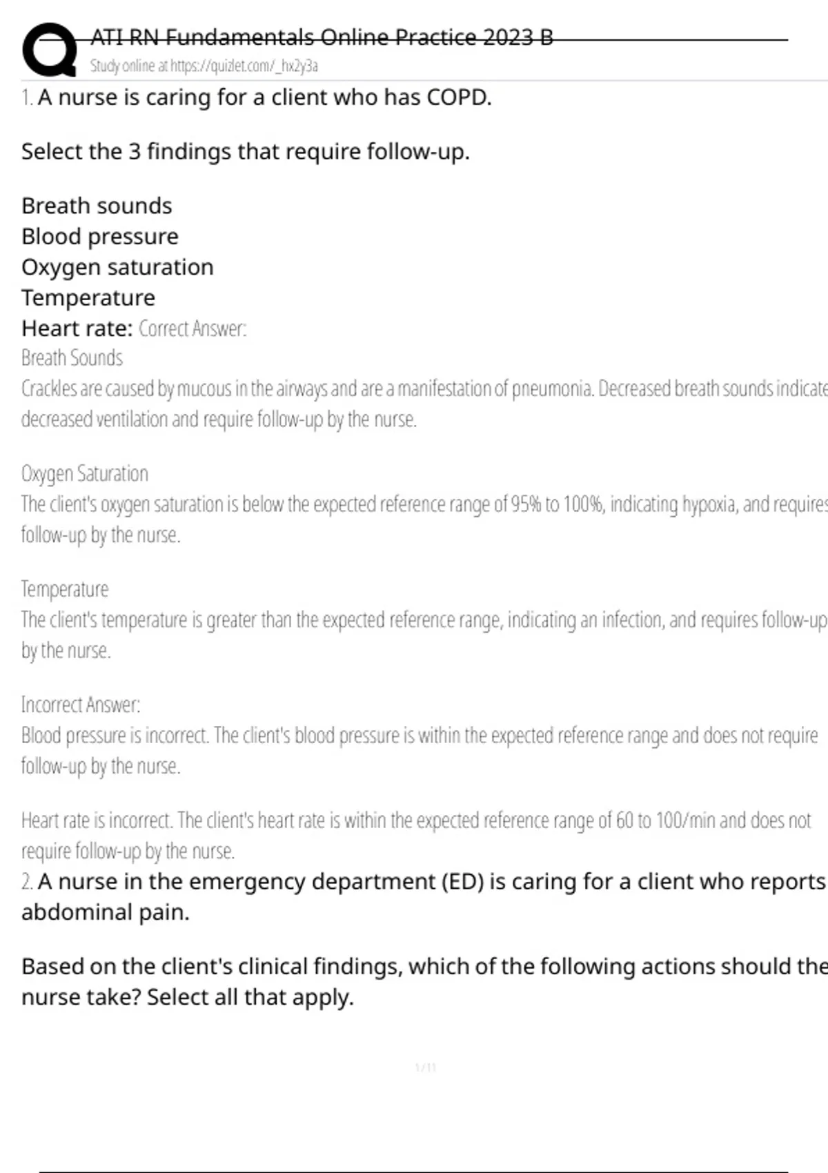ATI RN Fundamentals Online Practice 2023 B Exam Questions and Answers ...