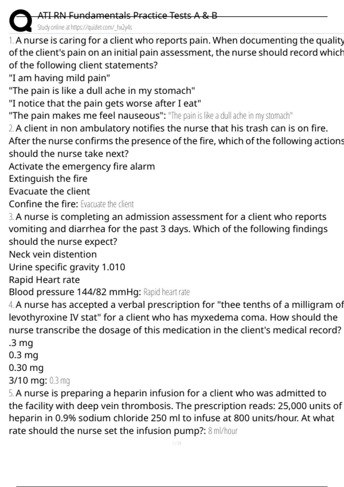 ATI RN Fundamentals Practice Tests A & B Exam Questions and Answers 100 ...