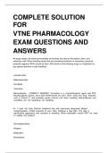 VTNE Pharmacology Exam Questions & Correct Answers &ndash; Complete Solution Bundle