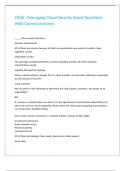 C838 - Managing Cloud Security Exam Questions With Correct Answers