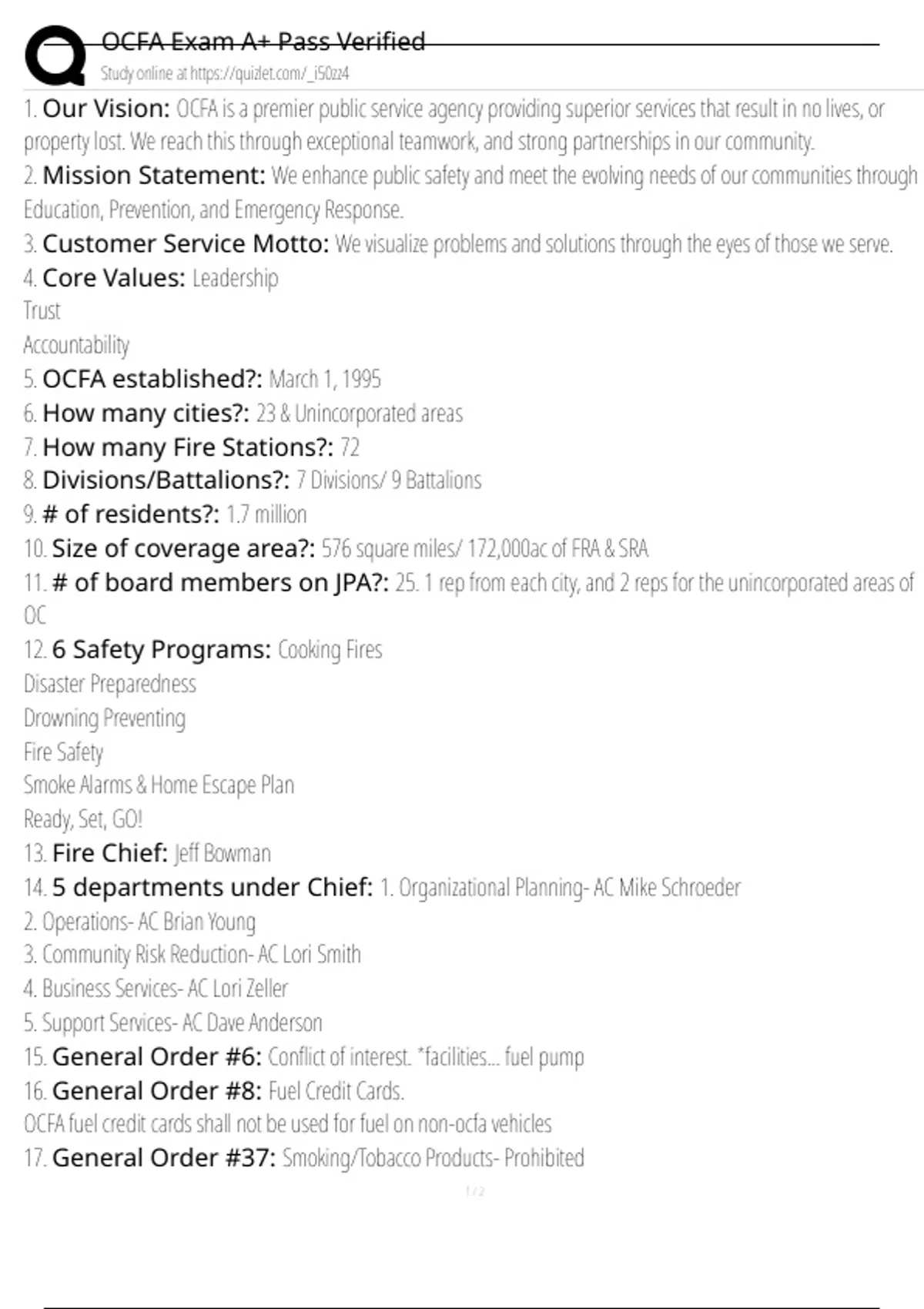 OCFA Exam A+ Pass Verified Exam Questions and Answers 100% Pass ...