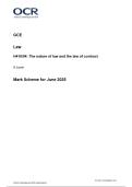 OCR A LEVEL LAW H418&sol;04 JUNE 2025 MARK SCHEME&colon; The nature of law and the law of contract