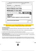 June 2025 Edexcel&colon; A Level Spanish 9SP0&sol;02 Paper 2 &ndash; Written Response to Works and Translation &ndash; Merged Question Paper & Mark Scheme