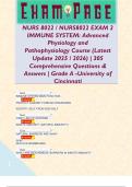 NURS 8022 &sol; NURS8022 EXAM 2 IMMUNE SYSTEM&colon; Advanced Physiology and  Pathophysiology Course &lpar;Latest  Update 2025 &sol; 2026&rpar; &vert; 305   Comprehensive Questions &  Answers &vert; Grade A -University of Cincinnati     