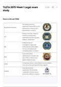 TLETA 2075 Week 1 Legal exam study Exam Questions and Answers 100&percnt; Pass &vert;Already Graded A&plus;&vert; Verified and Updated &vert;Actual 2025&sol;2026 Cheat Sheet