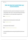 RNC-OB PRACTICE QUESTIONS And Correct Answers