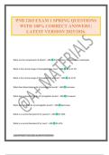 PNB 2265 EXAM 1 SPRING QUESTIONS WITH 100&percnt; CORRECT ANSWERS &vert; LATEST VERSION 2025&sol;2026&period;