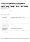 HCA 102 multiple choice final review Exam Questions and Answers &lpar;Verified Answers&rpar; Most Recent exam COMPLETE &lpar;2025&rpar; &lpar;Latest Update 2025&rpar; UPDATE&excl;&excl;