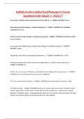 Suffolk County Limited Food Manager's Course Questions Fully Solved &vert;&vert; 2026&sol;27
