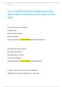 NJ TITLE PRODUCER FINAL EXAM QUESTIONS AND CORRECT ANSWERS LATEST UPDATE 2025-2026