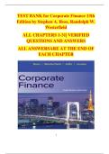 Corporate Finance &lpar;13th Edition&rpar; &ndash; Stephen A&period; Ross&comma; Randolph W&period; Westerfield &vert; Complete Test Bank with Verified Answers