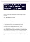 NRSG 3420 EXAM 2 QUESTIONS AND EXAMS RATED A&plus; 2025-2026