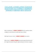 CVA LEVEL 2 EXAM LATEST 2025&sol;2026  QUESTIONS and CORRECT ANSWERS  GRADED A&plus;&vert;BRAND NEW VERSION 