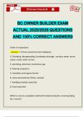 BC OWNER BUILDER EXAM ACTUAL 2025&sol;2026 QUESTIONS AND 100&percnt; CORRECT ANSWERS