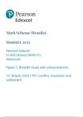 Pearson Edexcel a level History &vert;final mark scheme&vert;2025&vert;9HI0&sol;1c&vert;