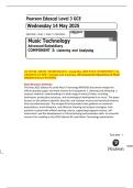 AS LEVEL MUSIC TECHNOLOGY&colon; Actual May 2025 PAST COMPONENT 3 & GRADING GUIDE&period; Listening and Analysing&colon; All Assessment Questions & Mark Scheme &lbrack;Edexcel 8MT0&sol;03&rsqb;
