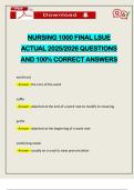 NURSING 1000 FINAL LSUE ACTUAL 2025&sol;2026 QUESTIONS AND 100&percnt; CORRECT ANSWERS