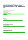 Ohio Stationary Steam Engineer &ndash; 2nd Class Practice  Exam  Questions And Correct Answers &lpar;Verified  Answers&rpar; Plus Rationales 2026 Q&A &vert; Instant Download  Pdf