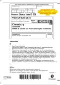 June 2025 Edexcel&colon; A Level Chemistry 9CH0&sol;03 Paper 3 &ndash; General and Practical Principles in Chemistry &ndash; Merged Question Paper & Mark Scheme