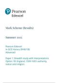 Pearson Edexcel a level History &vert;final mark scheme &vert;2025&vert;9HI0&sol;1b&vert;