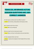 TEXAS CDL AIR BRAKES ACTUAL 2025&sol;2026 QUESTIONS AND 100&percnt; CORRECT ANSWERS
