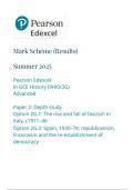 Pearson Edexcel a level History &vert;final mark scheme&vert;2025&vert;9HI0&sol;2g&vert;