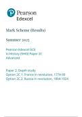 Pearson Edexcel a level History &vert;final mark scheme&vert;2025&vert;9HI0&sol;2c&vert;