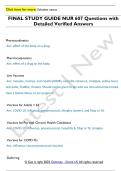 FINAL STUDY GUIDE NUR 607 Questions with  Detailed Verified Answers