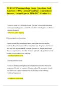 NUR 307 Pharmacology Exam Questions And Answers &lpar;100&percnt; Correct&sol;Verified&rpar; Guaranteed Success &vert; Latest Update 2026&sol;2027 Graded A&plus;&period;