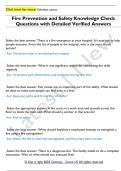 Fire Prevention and Safety Knowledge Check  Questions with Detailed Verified Answers
