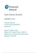 Pearson Edexcel a level History &vert;final mark scheme  &vert;2025&vert;9HI0&sol;2e&vert;